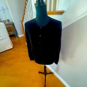 FOXCROFT Black Cardigan button front long sleeve size L